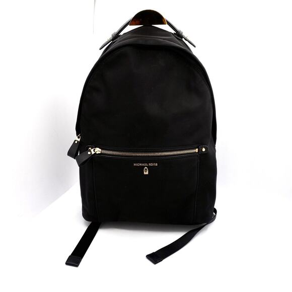 Michael Kors Large Backpack, Black w/ Gold & Black Accents academia 38-06 - Picture 1 of 11